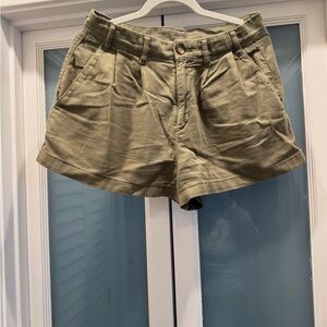 Olive Green Trouser Women's Shorts